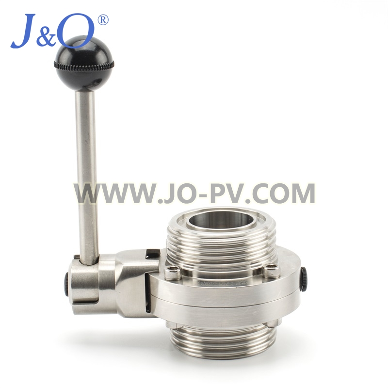 Sanitary Butterfly Valve MaleMale With Square Handle J&O Fluid Control Co., Limited.